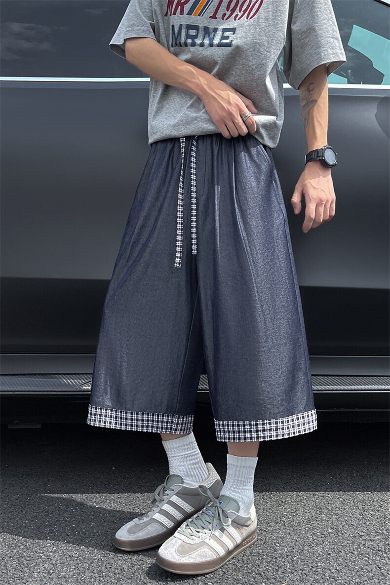 仿天丝牛仔高级感冰丝垂感休闲裤夏季新款潮牌七分裤男2559特P28,男装休闲裤,电商C305A