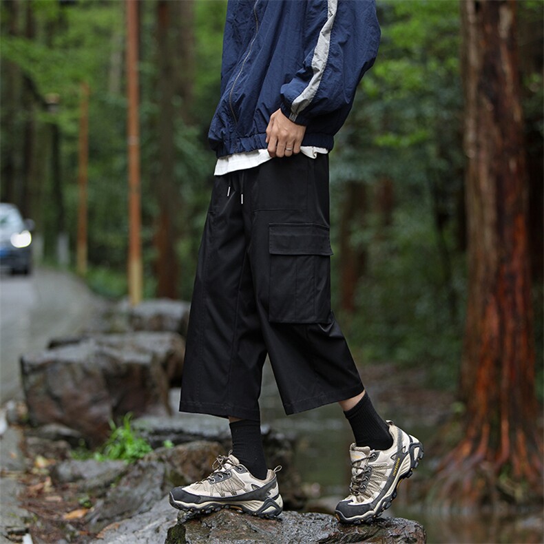 大口袋过膝短裤男美式工装七分裤宽松直筒登山裤子-A1055TP30控58，男装牛仔裤，电商B241