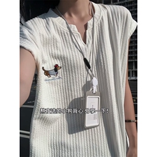 XZ809A/BSS03/特P24/控48肌理感腊肠狗绣花背心T恤，男装背心/马甲，星座809A(原222-1)