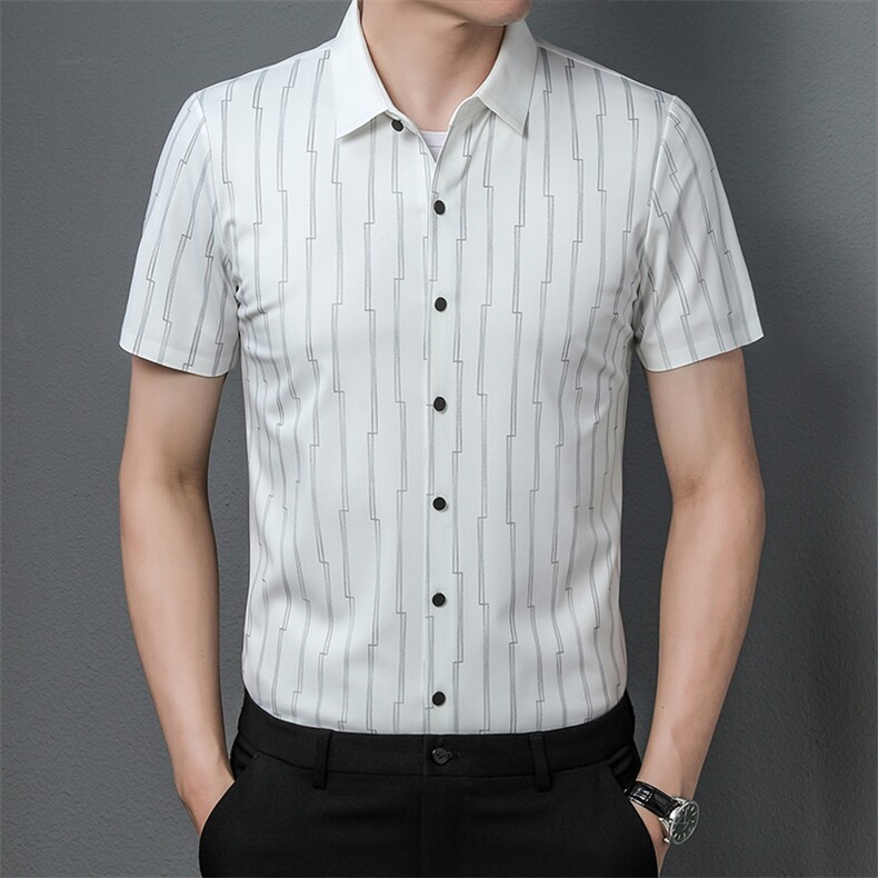 AD5826钱塘2020-3夏季男士精品商务休闲短袖衬衫P75图片