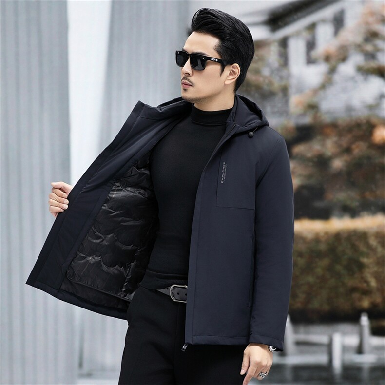 主推男装中年90%鸭绒羽绒服外套男可脱卸帽内胆中老年羽绒服大衣,男装羽绒服,钱塘723