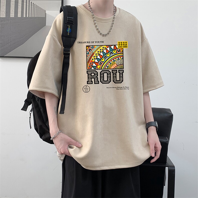 麂皮绒短袖t恤男大码半袖男酒店风JD82370-P25,男装T恤,电商A040