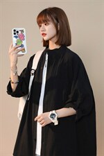 C1020/P28夏款立领五分中袖中性风男女短袖衬衫七分袖大码控38，男装衬衫，电商A141