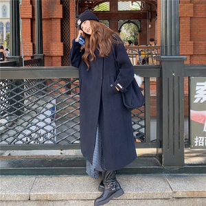 高端立领气质双面羊绒大衣女2025秋冬新款高级感长款羊毛呢子外套图片