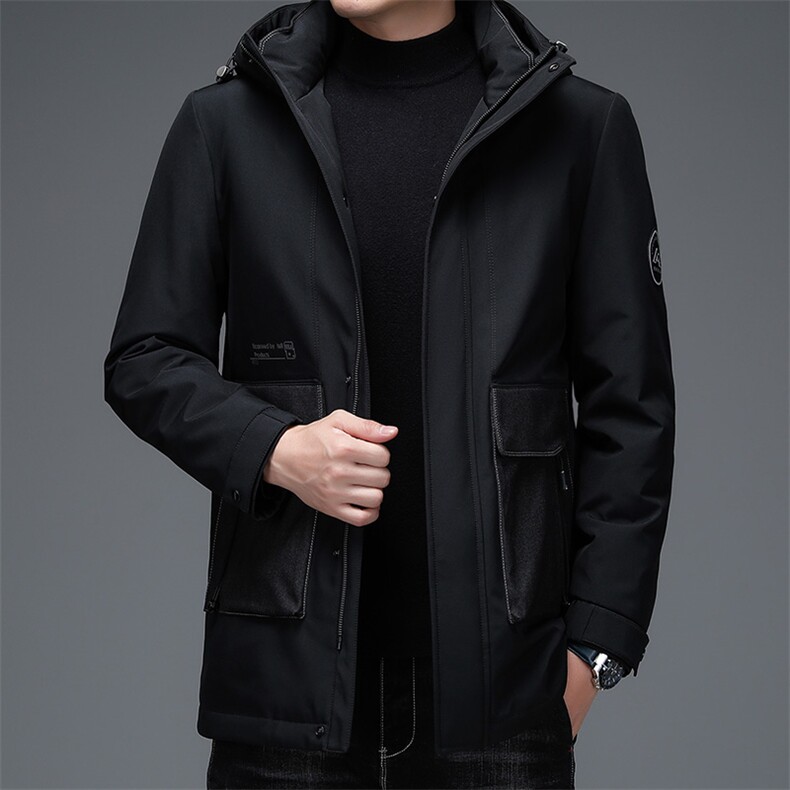 2023冬季中青年纯色连帽羽绒服爸爸装时尚外套上衣DFLDY7001-P285,男装羽绒服,电商B212（原钱塘6029）