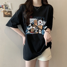 T0726-P25可爱萌宠狗狗聚会纯棉印花短袖情侣款宽松百搭上衣，男装T恤，星座617A-2