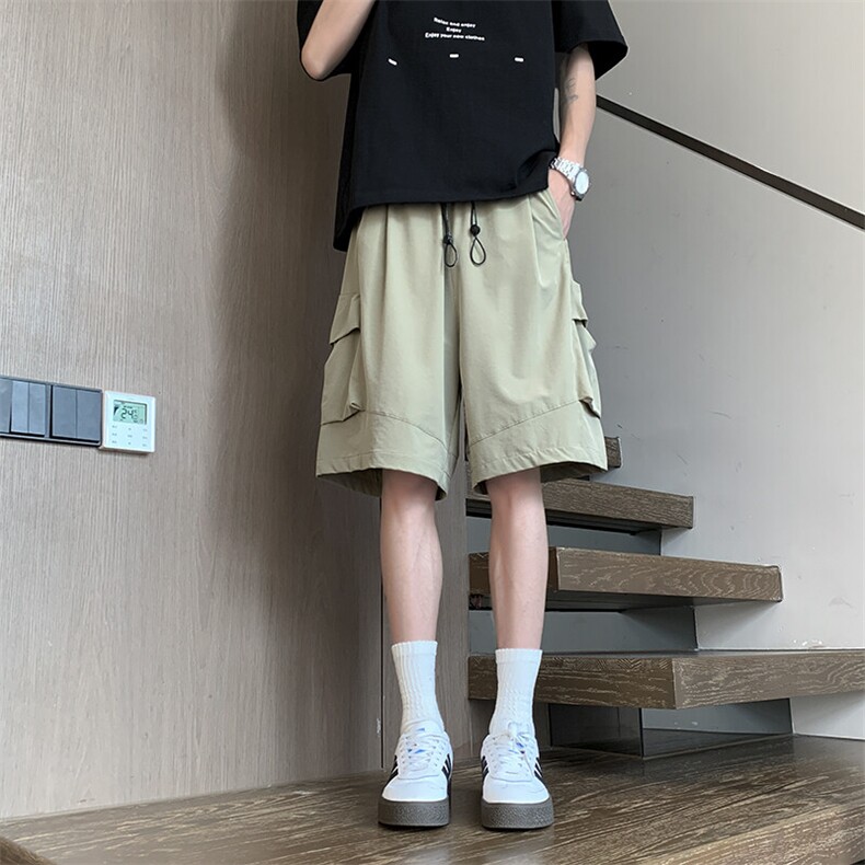 夏季冰丝速干拼接工装五分短裤XZ604-DK227-P35控48,男装牛仔裤,星座604