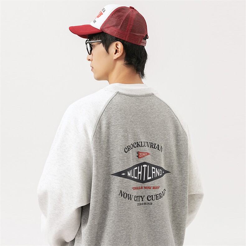2026春季新款男装日系潮牌宽松拼色卫衣开衫休闲外套WY576-F85,女装短外套,电商A101（原外27）