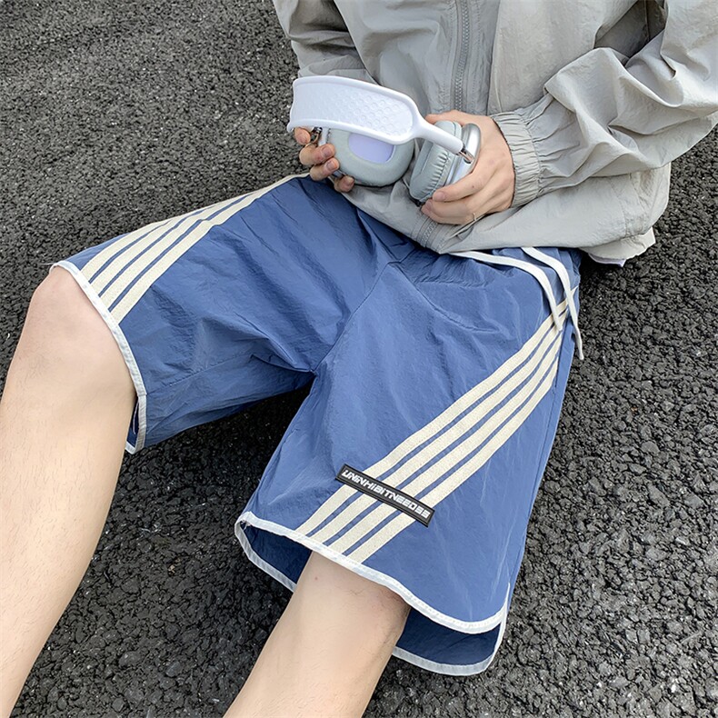 D232A-CF19-P35控48高品质速干条纹休闲短裤M-5XL,男装牛仔裤,电商D232A