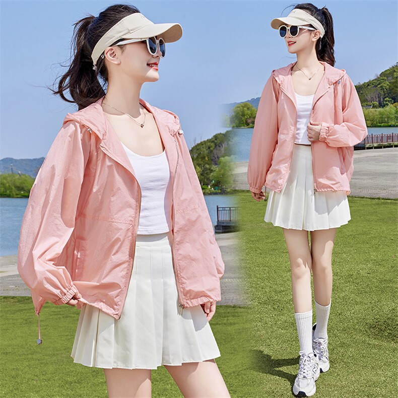 防紫外线透气防晒衣女2025新款夏季宽松大码开衫薄款外套女短款潮,女装防晒衣,蝶眷