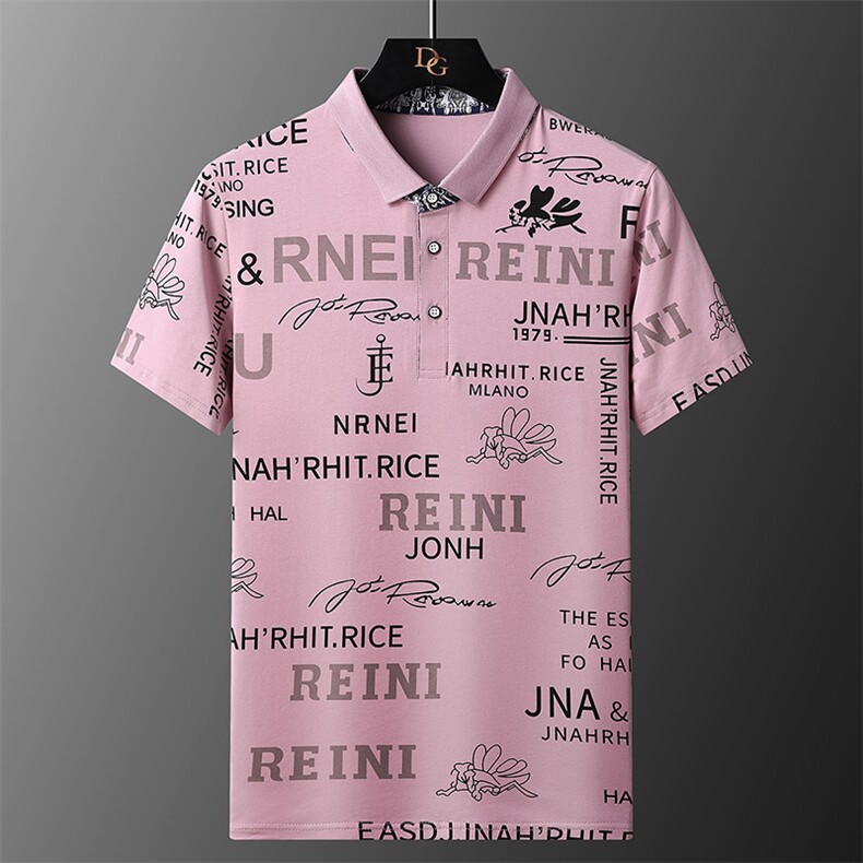 夏季保罗POLO衫男士短袖T恤时尚休闲翻领宽松半袖中年男装体恤衫图片