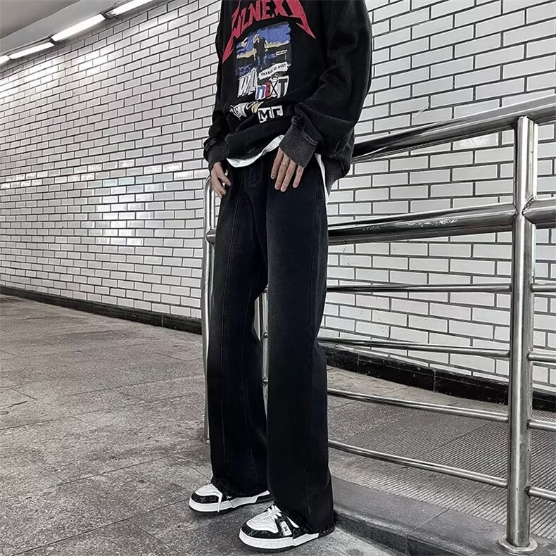 2024秋季新款港风美式vibe潮牌直筒休闲牛仔裤男长裤 CK1005-P45图片