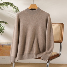 2025秋冬百搭时尚简约加厚半高领针织衫，女装羊绒衫，澳坤羊绒