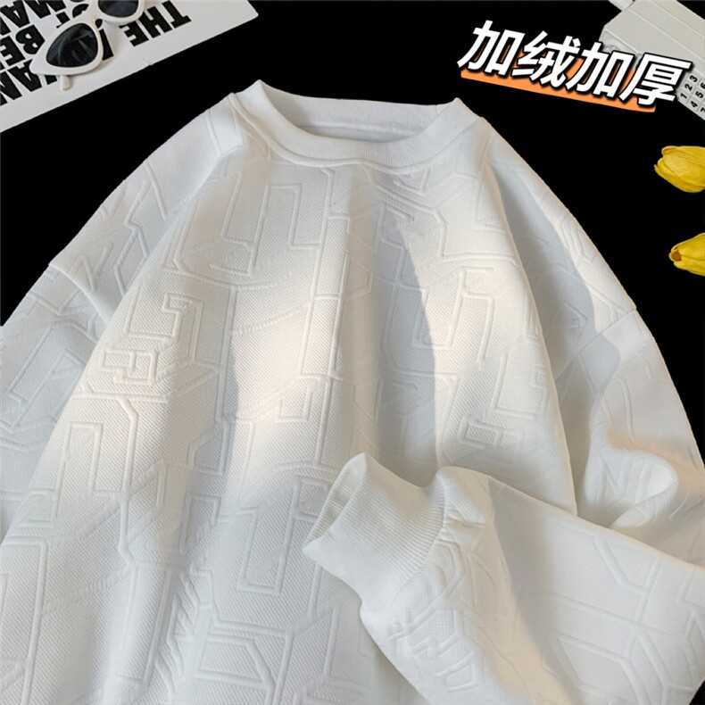 2025HW24736加绒港风摆拍肌理感圆领卫衣M-5XHW24978-P50，男装卫衣，电商A022