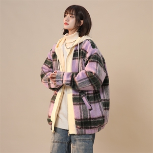XZ225-2-20909-P135 控158复古毛呢大衣小香风假两件外套棉衣棉服图片