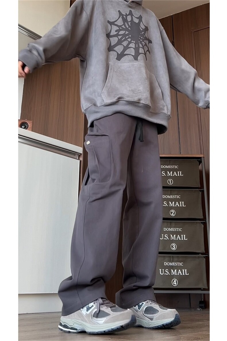 纯棉宽松直筒裤工装裤休闲新款百搭长裤A061-AX00567-P55,男装工装外套,电商A061