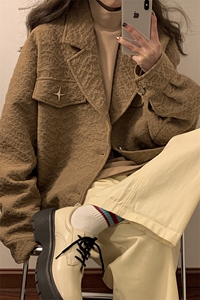 1中性风黄底美式潮牌夹克男情侣大码M-5XL外套女JK8748P95控128图片