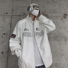 春季新款机车服夹克男潮炸街痞帅外套宽松赛车潮牌JK079-P83，男装夹克，星座308B-2