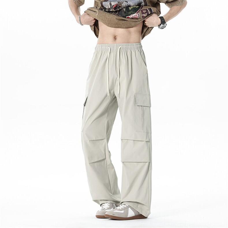 冰丝工装裤男士2025新款百搭宽松夏直筒时尚休闲长裤Q29100-P35，男装工装外套，星座610（原A335）