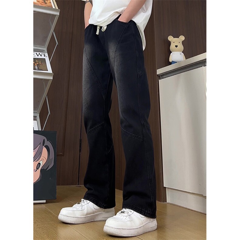 春季潮流百搭休闲直筒牛仔裤美式宽松男款阔腿休闲裤K502-P60控78，男装休闲裤，星座218-5