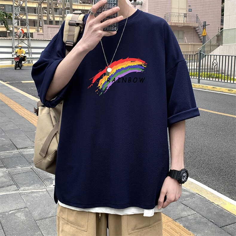 Q11064-P30春夏季七分袖t恤男大码五分袖男短袖中袖,男装T恤,电商A040