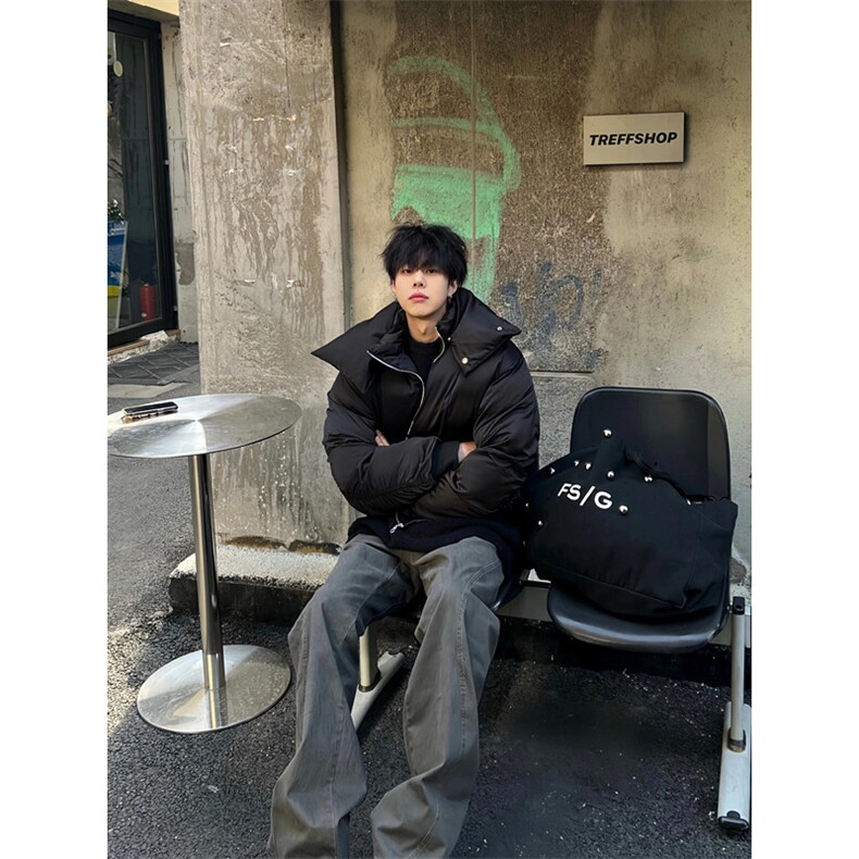 立领羽绒棉衣棉服男2024秋冬新款宽松保暖短款面包服M265,男装棉衣,星座1116A（原606A-3）