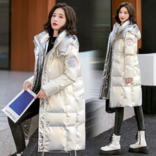 2022年冬季亮面免洗休闲气质纯色加厚大毛领羽绒棉衣，女装棉衣/棉服，艾仟回(原伊仟回)