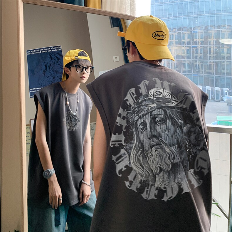 B239-1223-P23个性头像印花夏季坎肩无袖T恤男装背心/马甲,男装背心/马甲,星座514-2(原B239)