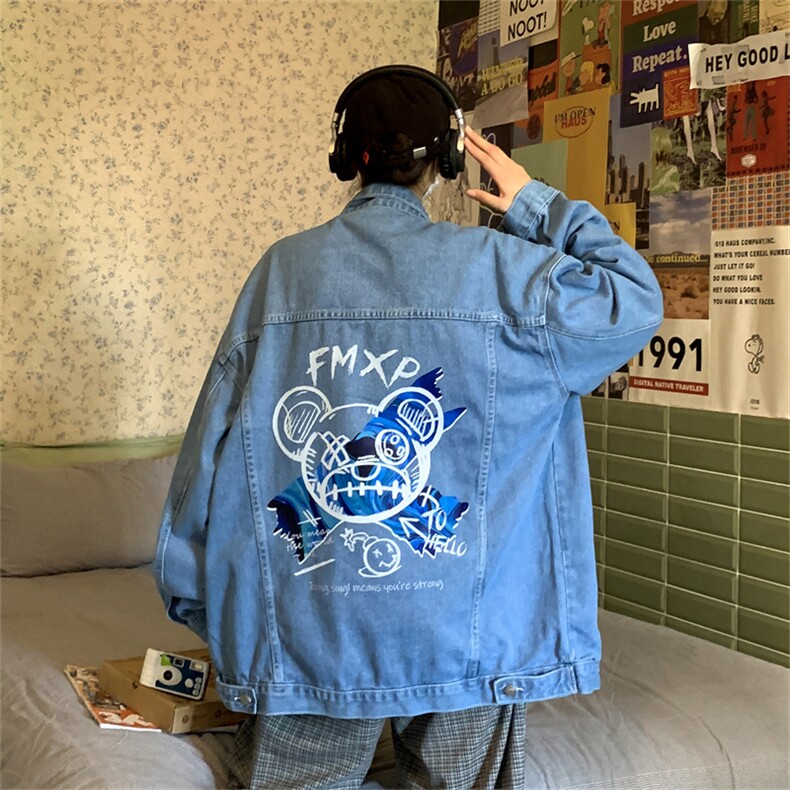 爆2023春季新款情侣牛仔夹克港风男士大码宽松外套JK808-P68,男装夹克,星座1103-3
