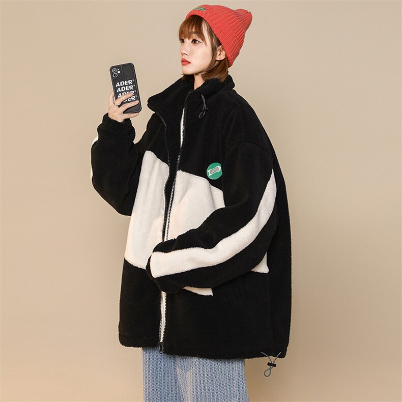 冬款中性风加绒加厚棉衣外套徽章羊羔绒棉服男士8146-P115控价158,男装棉衣,电商A441-1