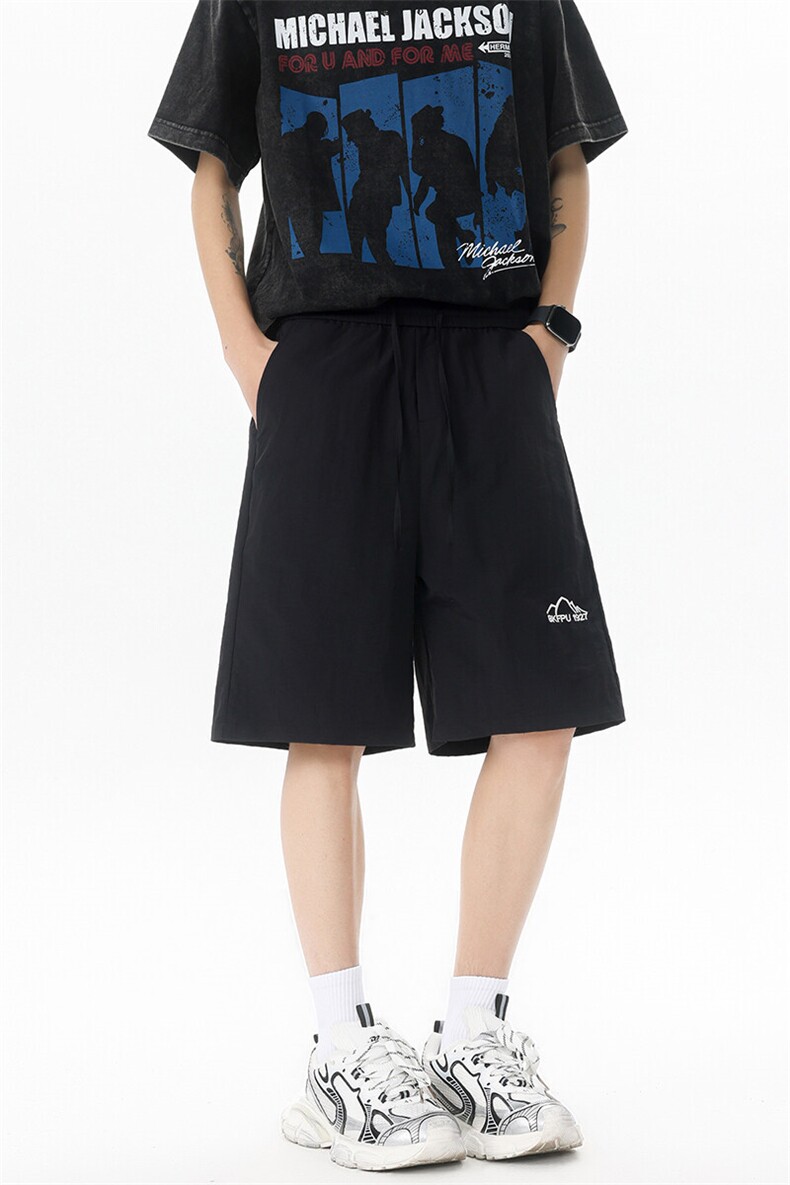 8XL-M夏季凉感冰丝速干短裤男透气五分休闲裤宽松刺绣DK1537P35,男装牛仔裤,电商D206-1