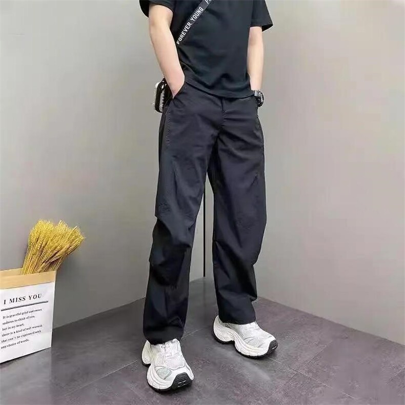 男士冰丝阔腿裤现货帅气裤子夏K03-p55,男装休闲裤,星座1602（原101B）