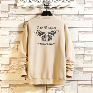 【】A003-HW3128-P50新款后背蝴蝶印花圆领套头卫衣凹凸墙