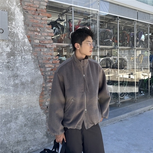 双拉链毛呢夹克外套秋冬短款呢子大衣宽松妮子风A236-JK625-P150图片