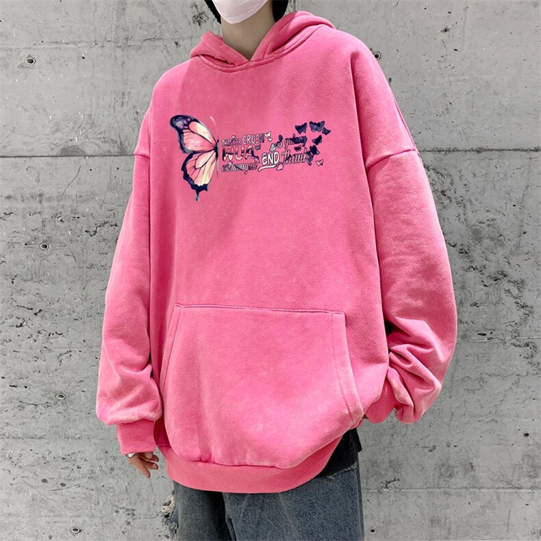 美式重磅水洗复古连帽卫衣潮流大码潮牌做旧XZ517A-BK6677-P68,男装卫衣,星座517A