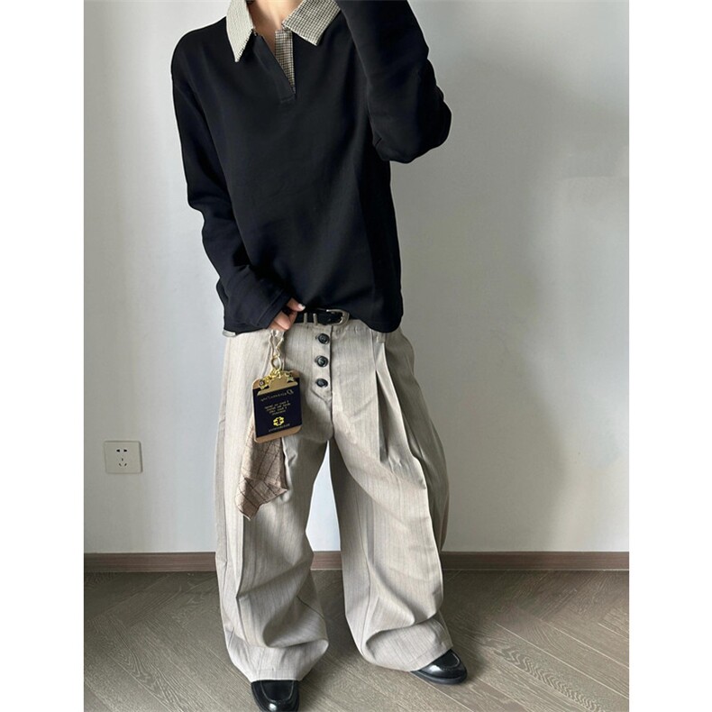 【现货】XZ1218PL183特价P45千鸟格领子拼接打底POLO衫,男装Polo衫,星座1218（原611-3）