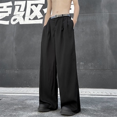 西装裤子男日系裤子宽松直筒休闲长裤垂感阔腿西裤K310-P45，男装西裤，星座308B-1