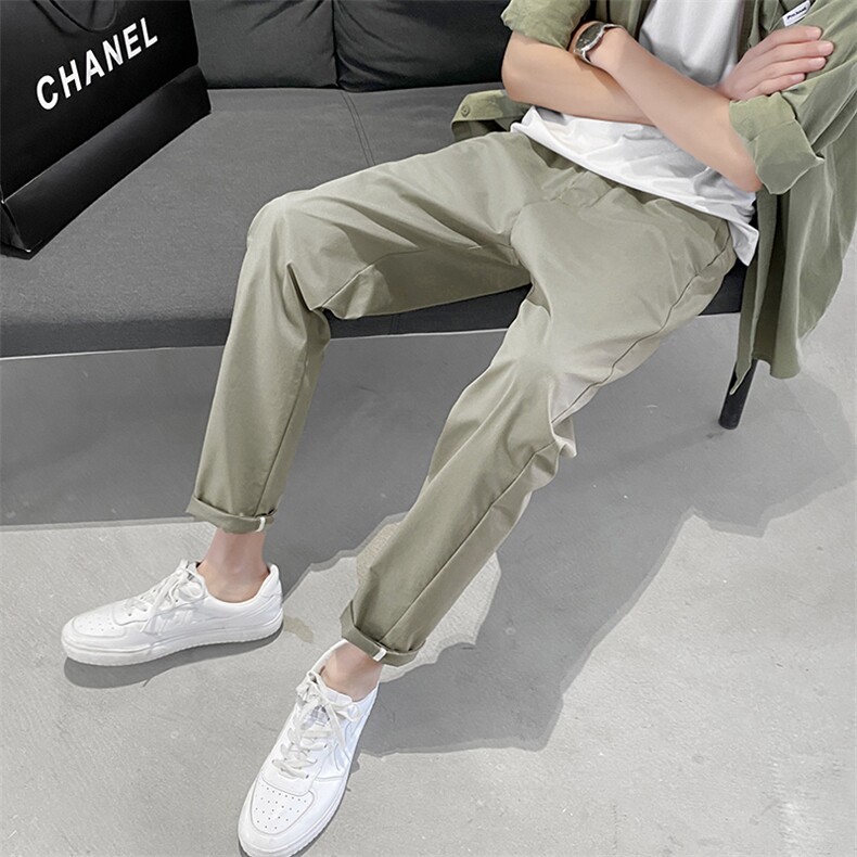 薄款夏季休闲裤修身九分裤简约男士长裤1412-1/7815/P58，男装休闲裤，星座1412-1