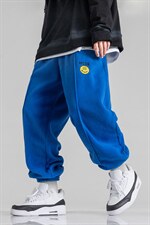 2025冬季新款男装笑脸休闲裤子加厚保暖萝卜卫裤长裤蓝 GK39-P50图片