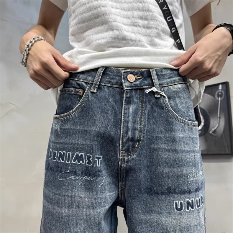 1506/QFT12720/P51美式休闲水洗做旧多袋秋季直筒重磅机能牛仔裤,男装牛仔裤,星座1506