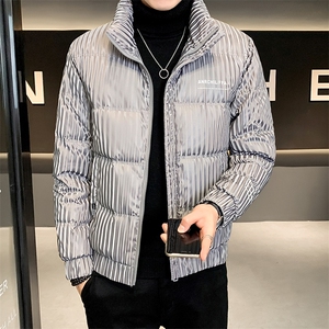 羽绒服男冬季2025新款条纹立领男士外套A313-8801-P100特批