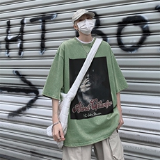 B239-1083-P38美式做旧个性人像宽松落肩袖青少年宽松短袖T恤男，男装T恤，星座514-2(原B239)