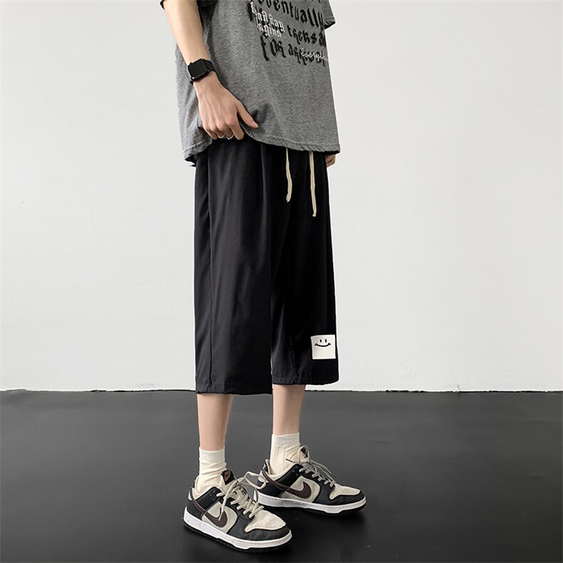 冰丝七分裤男大码速干短裤男五分裤黑地板风格QK72316-P25,男装休闲裤,电商A040
