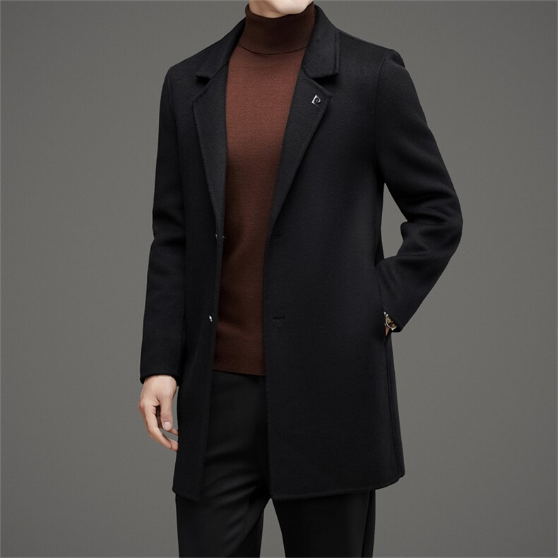 【皮尔卡丹专版】主推男士双面呢羽绒服脱卸90%羽绒内胆大衣,男装羽绒服,钱塘723