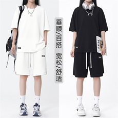 夏季薄款潮流休闲宽松时尚百搭套装TZ19-特批70，男装休闲套装，星座718