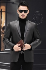 DLSN81987海宁2023秋季新款男式单皮西装绵羊皮皮衣男P800，男装皮衣，电商B360