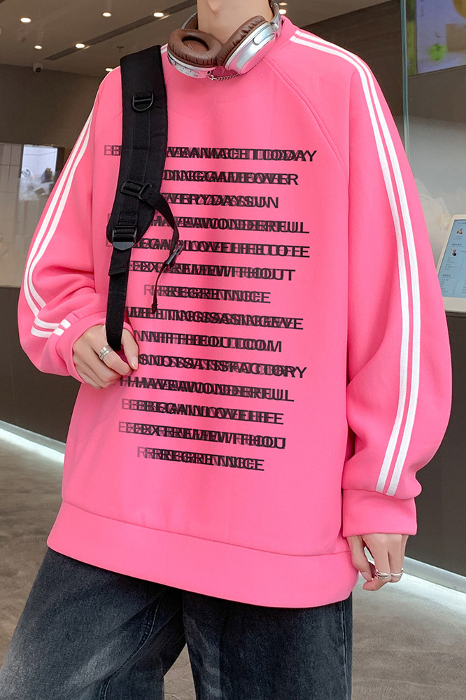 24新款港风字母印花织带插肩袖圆领卫衣A247-B8904P45控68,男装卫衣,电商A247