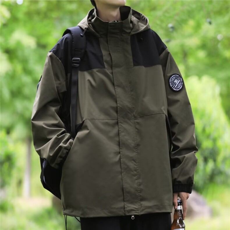 美式冲锋衣外套潮牌2023男夹克春秋新款户外登山服褂子W5259-P60,男装夹克,星座412-3