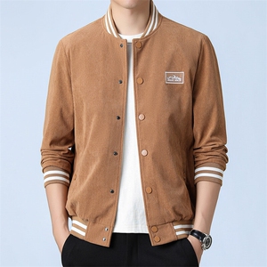 复古日系潮牌棒球服春秋季新款刺绣灯芯绒夹克外套男青年JK85-P50图片