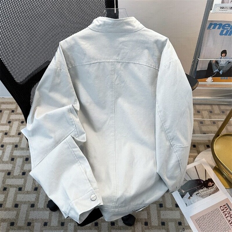 美式古着vintage水洗帆布牛仔外套男女款多口袋立领工装情侣夹克,男装夹克,星座601-1